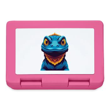 Lizard Colorful Kawaii Cartoon Character Clipart - Lunchbox - pink - Front