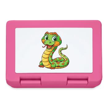 serpent mignon personnage de dessin animé Kawaii Clipart - Boîte à goûter - rose - Devant