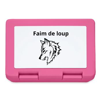 T-shirt loup humour - Boîte à goûter - rose - Devant