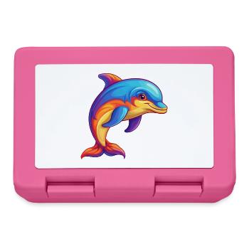 Dolphin Colorful Kawaii Cartoon Character Clipart - Lunchbox - pink - Front