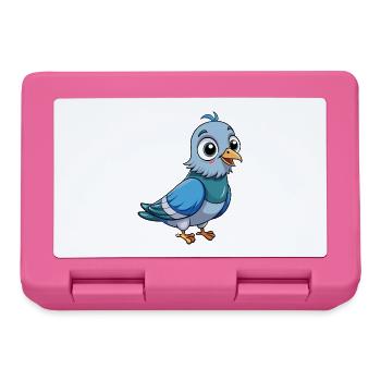 Pigeon Cute Cartoon Character Kawaii Clipart - Lunchbox - pink - Front