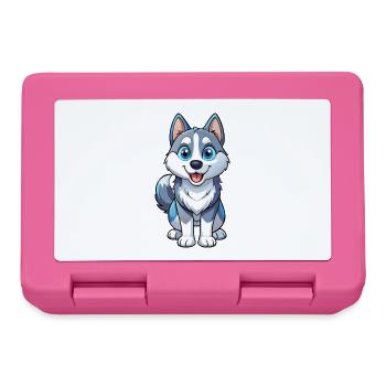 Husky chien mignon personnage de dessin animé Kawaii Clipart - Boîte à goûter - rose - Devant