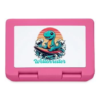 Mignon T-Rex Surfer Surfer Cadeau de surf - Boîte à goûter - rose - Devant