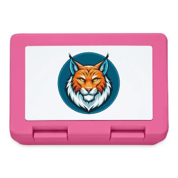 Luchs Niedliche Kawaii Cartoon Clipart Tier Haustier Logo - Brotdose - Pink - Vorne