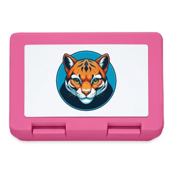 Ocelot Cute Kawaii Cartoon Clipart Animal Pet Logo - Lunchbox - pink - Front
