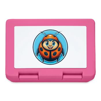 Ladybug Cute Funny Kawaii Cartoon Animal Pet Logo - Lunchbox - pink - Front