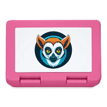 Lemur Cute Kawaii Cartoon Clipart Animal Pet Logo - Lunchbox - pink - Front