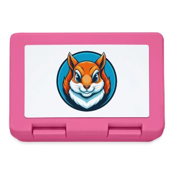 Squirrel Cute Kawaii Cartoon Animal Pet Logo - Lunchbox - pink - Front