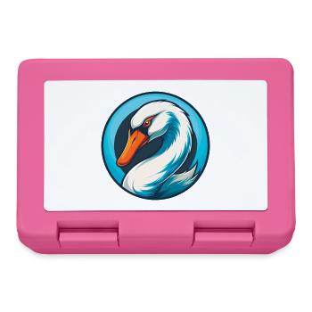 cygne mignon kawaii dessin animé clipart animal animal logo - Boîte à goûter - rose - Devant