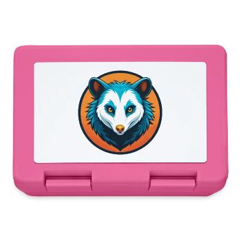 opossum mignon kawaii dessin animé clipart animal animal de compagnie logo - Boîte à goûter - rose - Devant