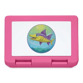 Barracuda mignon Kawaii dessin animé Clipart Animal de compagnie - Boîte à goûter - rose - Devant
