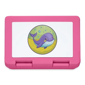 Blue whale Cute Kawaii Cartoon Clipart Animal Pet - Lunchbox - pink - Front