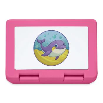 baleine mignon Kawaii dessin animé Clipart Animal de compagnie - Boîte à goûter - rose - Devant
