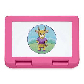 Bongo Niedliche Kawaii Cartoon Clipart Tier Haustier - Brotdose - Pink - Vorne