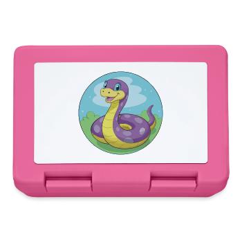 Anaconda Cute Kawaii Cartoon Clipart Animal Pet - Lunchbox - pink - Front