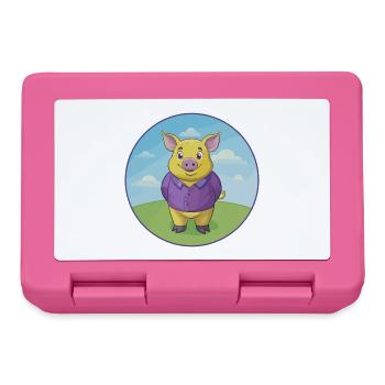 Pig Cute Kawaii Cartoon Clipart Animal Pet - Lunchbox - pink - Front