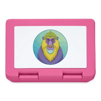 Mandrill Cute Kawaii Cartoon Clipart Animal Pet - Lunchbox - pink - Front