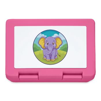 Elefant Niedlich Kawaii Cartoon Clipart Tier Haustier - Brotdose - Pink - Vorne