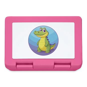 Crocodile Mignon Kawaii Dessin animé Clipart Animal de compagnie - Boîte à goûter - rose - Devant