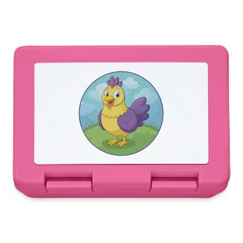 poulet mignon kawaii dessin animé clipart animal de compagnie - Boîte à goûter - rose - Devant