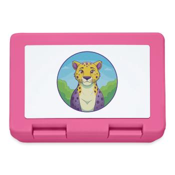 guépard mignon kawaii dessin animé clipart animal de compagnie - Boîte à goûter - rose - Devant