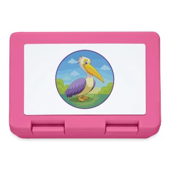 Pélican mignon Kawaii dessin animé Clipart Animal de compagnie - Boîte à goûter - rose - Devant