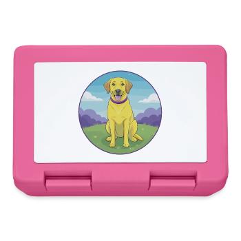 Labrador retriever chien mignon Kawaii dessin animé Animal - Boîte à goûter - rose - Devant