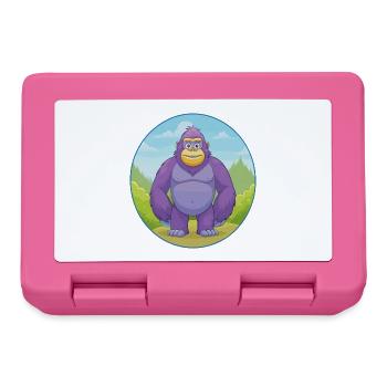 Gorilla Cute Kawaii Cartoon Clipart Animal Pet - Lunchbox - pink - Front