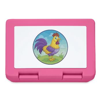 Coq mignon Kawaii dessin animé Clipart Animal de compagnie - Boîte à goûter - rose - Devant