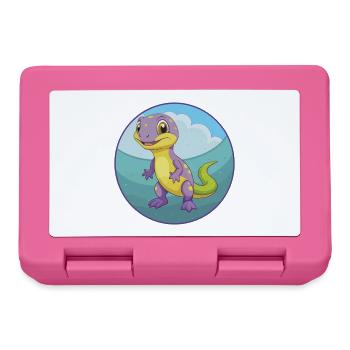 Eidechse Niedlich Kawaii Cartoon Clipart Tier Haustier - Brotdose - Pink - Vorne