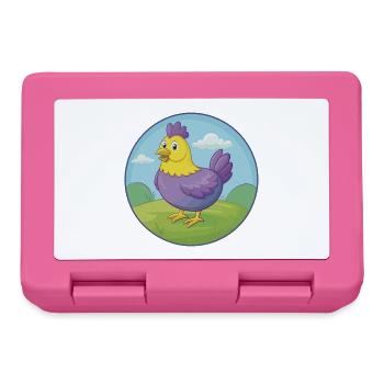 Hen Cute Kawaii Cartoon Clipart Animal Pet - Lunchbox - pink - Front