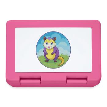 Opossum mignon Kawaii dessin animé Clipart Animal de compagnie - Boîte à goûter - rose - Devant