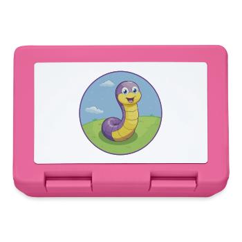 Ver de terre mignon Kawaii dessin animé Clipart Animal de compagnie - Boîte à goûter - rose - Devant