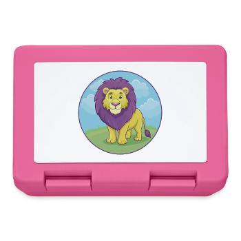Lion Cute Kawaii Cartoon Clipart Animal Pet - Lunchbox - pink - Front