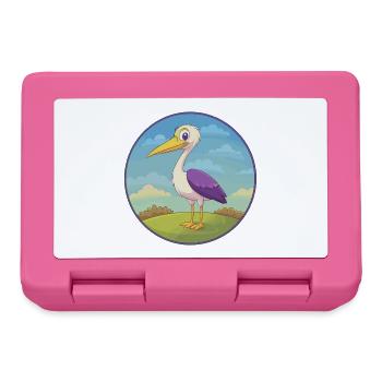 Storch Niedlich Kawaii Cartoon Clipart Tier Haustier - Brotdose - Pink - Vorne