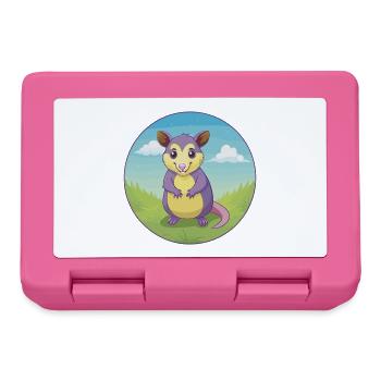 opossum mignon kawaii dessin animé clipart animal de compagnie - Boîte à goûter - rose - Devant