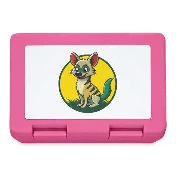 Aardwolf mignon Kawaii dessin animé Clipart Animal de compagnie - Boîte à goûter - rose - Devant