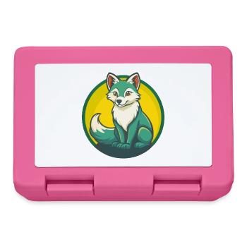 Polarfuchs Niedliche Kawaii Cartoon Clipart Haustier Tier - Brotdose - Pink - Vorne