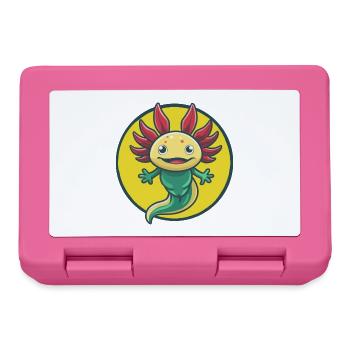axolotl mignon kawaii dessin animé clipart animal de compagnie - Boîte à goûter - rose - Devant