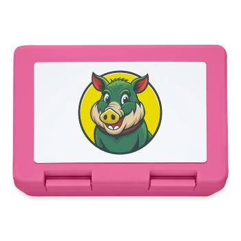 Sanglier Mignon Kawaii Dessin animé Clipart Animal de compagnie - Boîte à goûter - rose - Devant