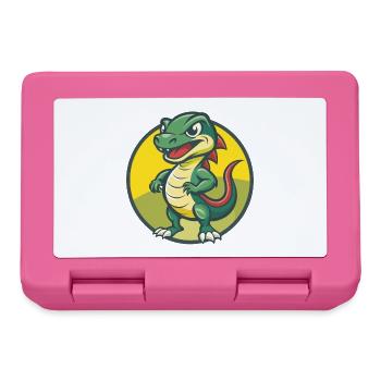 Basilisk Niedliche Kawaii Cartoon Clipart Haustier Tier - Brotdose - Pink - Vorne