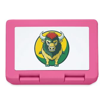 Bison mignon kawaii dessin animé Clipart animal de compagnie - Boîte à goûter - rose - Devant