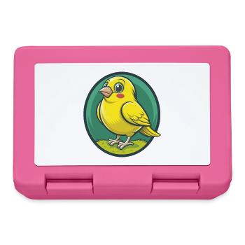 Canari Oiseau Mignon Kawaii Dessin animé Clipart Animal de compagnie - Boîte à goûter - rose - Devant