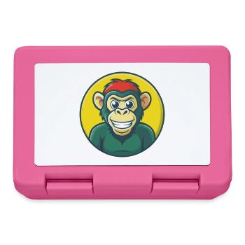 Bonobo Cute Kawaii Cartoon Clipart Pet Animal - Lunchbox - pink - Front