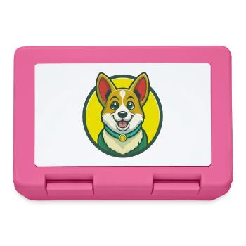 Corgi Dog Cute Kawaii Cartoon Clipart Pet Animal - Lunchbox - pink - Front