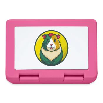Cochon d’Inde Mignon Kawaii Dessin animé Clipart Animal de compagnie - Boîte à goûter - rose - Devant