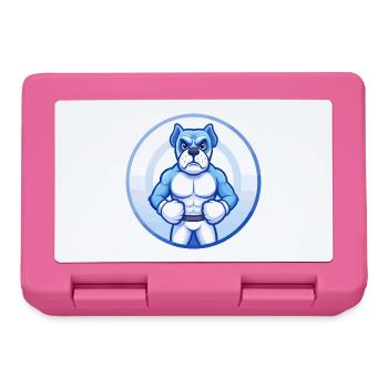 Boxer Hund Blau Kawaii Cartoon Figur Clipart - Brotdose - Pink - Vorne