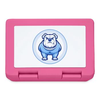 Bulldogge Blau Kawaii Cartoon Figur Clipart Haustier - Brotdose - Pink - Vorne
