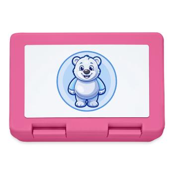 ours bleu kawaii dessin animé personnage clipart animal de compagnie - Boîte à goûter - rose - Devant