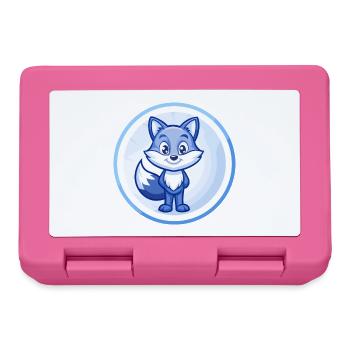 Fuchs Blau Niedliche Kawaii Cartoon Figur Clipart Haustier - Brotdose - Pink - Vorne